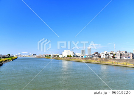 小岩大橋／新中川より上流／辰巳新橋方向を望む(東京都江戸川区)【2022.10】 96619220