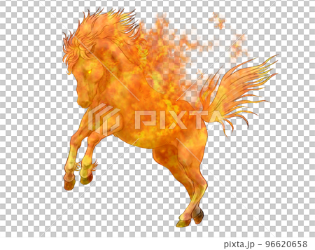 圖文素材 一匹被火焰包裹的馬 圖文素材 一匹被火焰包裹的馬 96620658