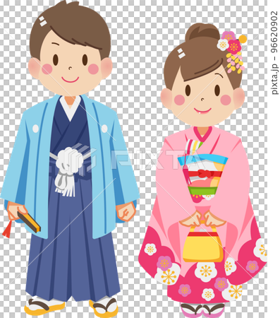 穿著和服的男人和女人 96620902