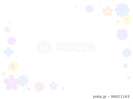 パステルカラーの花柄のフレーム 96621163