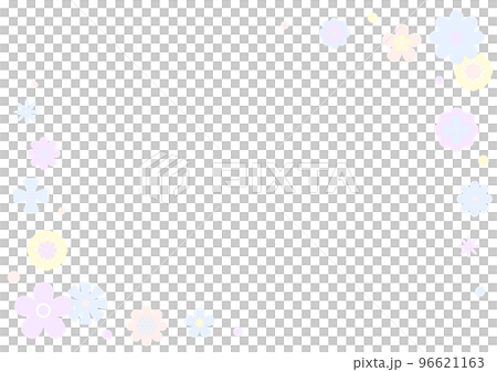 パステルカラーの花柄のフレーム 96621163
