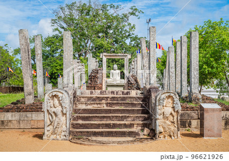Thuparama Buddha statue and the temple ruins, a world heritage site in the sacred city of Anuradhapura. 96621926