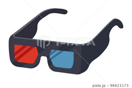 Movie 3d glasses with red and blue lenses vector 96623173