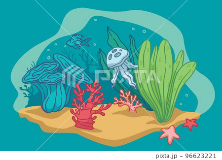 Underwater flora and fauna, aquarium with fish Underwater flora and fauna, aquarium with fish 96623221