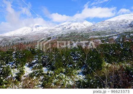 望岳台から見た秋の雪山 96623373