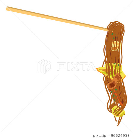 焼きそばをつかむ箸・左 96624953