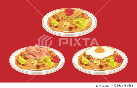 焼きうどんのセット(白フチあり) 焼きうどんのセット(白フチあり) 96624963