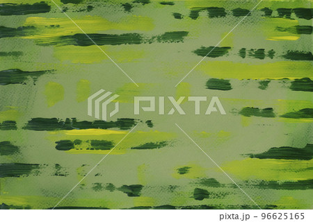 Green and yellow abstract background with spots. Mix of techniques, Modern art drawing painting. Hand drawn acrylic painting. Green and yellow abstract background with spots. Mix of techniques, Modern art drawing painting. Hand drawn acrylic painting. 96625165