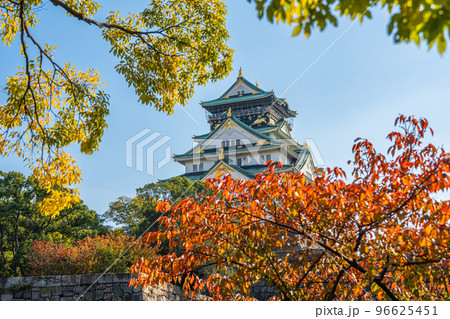 【紅葉】秋の大阪城公園【大阪城天守閣】 96625451