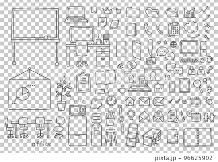 手繪業務圖標集分類 3（單色） 96625902