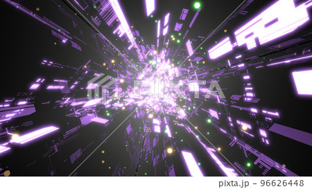 VJ トンネル 三角形 機械 SF 発光 サイバー 紫 [別Verあり] 96626448