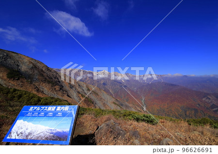 白馬八方尾根にて白馬連峰 96626691