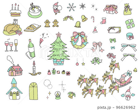 クリスマス素材セット　淡い色タイプ 96626962