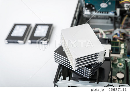 Closed-up view of SSD hard disk drives Closed-up view of SSD hard disk drives 96627111