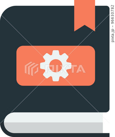 books and gears illustration in minimal style 96630782