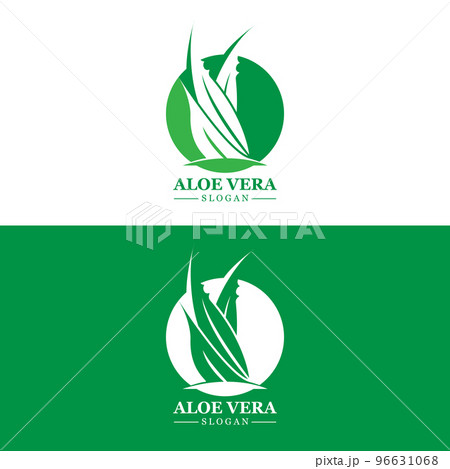 Aloe Vera Logo, Health Leaf Vector, Design Suitable For Beauty Salon, Organic Recycling, Skin Health Leaf 96631068