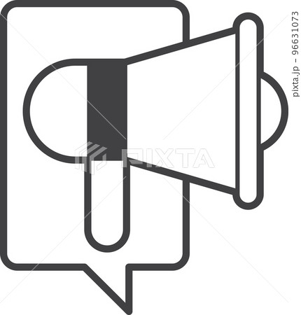 Message box and megaphone illustration in minimal style Message box and megaphone illustration in minimal style 96631073