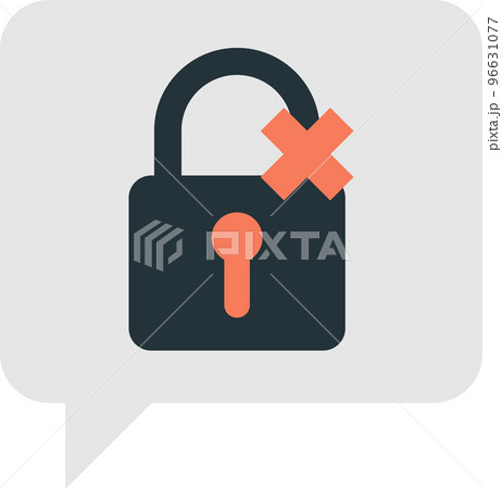 Text box with padlock and wrong sign illustration in minimal style Text box with padlock and wrong sign illustration in minimal style 96631077