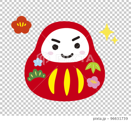 可愛的達摩插畫（沒有鬍子） 96631739
