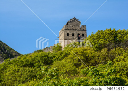 beautiful watchtower. Old building. The Great Wall of China 96631932