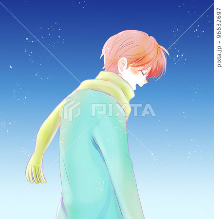 冬の男性　青空 96632697