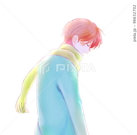 冬の男性　白バック 96632702