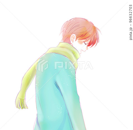 冬の男性　白バック 96632703