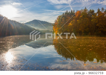 Autumn morning at lake Thal near Graz, Styria region, Austria 96632759
