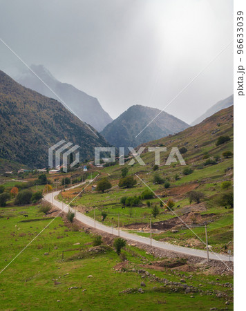 Highway through the autumn hills, natural way concept, road to t Highway through the autumn hills, natural way concept, road to t 96633039