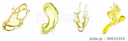 Cosmetic oil splash on white background 96634303