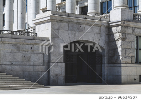 Front of the Capitol, Government building on a sunny day in the USA.  96634507
