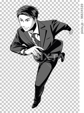 Handsome businessman: Running man monochrome version 96634589