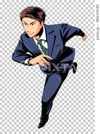 Handsome businessman: running man full color 96634590