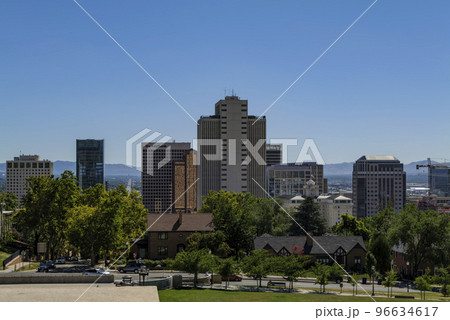 Salt Lake City downtown overview in the morning from Capitol Hill Salt Lake City downtown overview in the morning from Capitol Hill 96634617