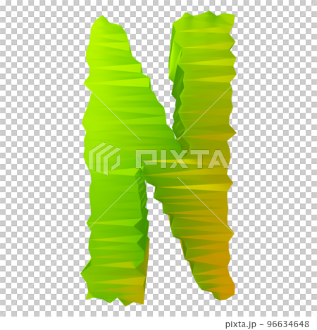 3D rendered faceted letter.Three-cornered art font. 3D rendered faceted letter.Three-cornered art font. 96634648