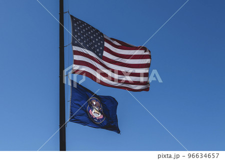 The flag of the United States and the state of Utah The flag of the United States and the state of Utah 96634657