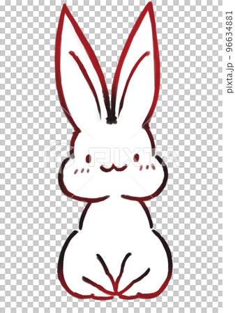卯年 手書き風 かわいい うさぎ 年賀状素材 2023年 96634881