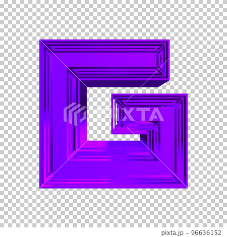 Violet decorative letter on transparent background.Art font. Violet decorative letter on transparent background.Art font. 96636152