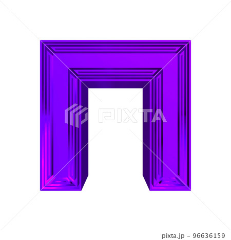 Violet decorative letter on transparent background.Art font. 96636159