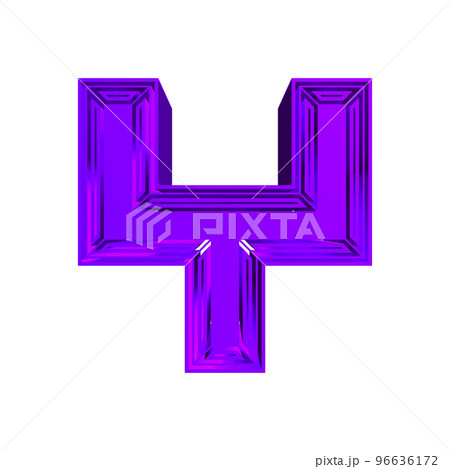 Violet decorative letter on transparent background.Art font. Violet decorative letter on transparent background.Art font. 96636172