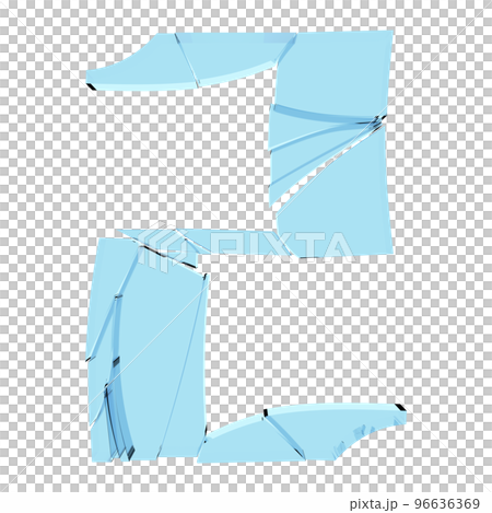 Broken glass number on transparent background.3D rendered illustration. 96636369