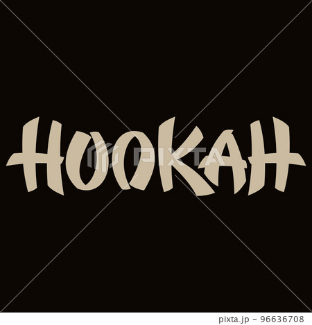 Hookah logo template.Vector lettering on black background. Hookah logo template.Vector lettering on black background. 96636708