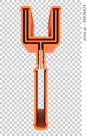 3D rendered illustration.Tall orange letter on transparent background. 3D rendered illustration.Tall orange letter on transparent background. 96636824