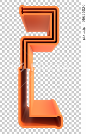 3D rendered illustration.Tall orange letter on transparent background. 3D rendered illustration.Tall orange letter on transparent background. 96636826