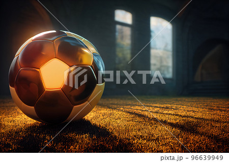 Football socer ball on field 96639949