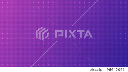 サイバー、仮想空間をイメージした升目の背景。サイバーパンクな色味のベクターイラスト素材。 96642061