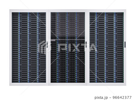 Furniture of a big data server warehouse 3d render 96642377