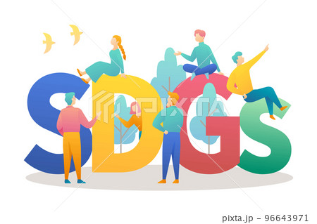 SDGsについて活動する人々 96643971