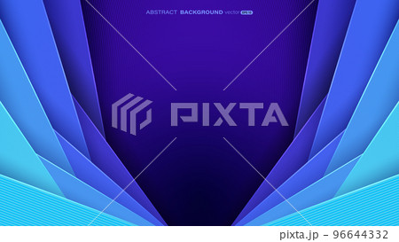 Abstract geometric background with blue layers and lines stripe 96644332