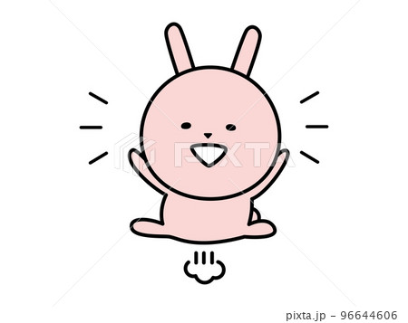 ジャンプしてよろこぶうさぎのキャラクター ジャンプしてよろこぶうさぎのキャラクター 96644606